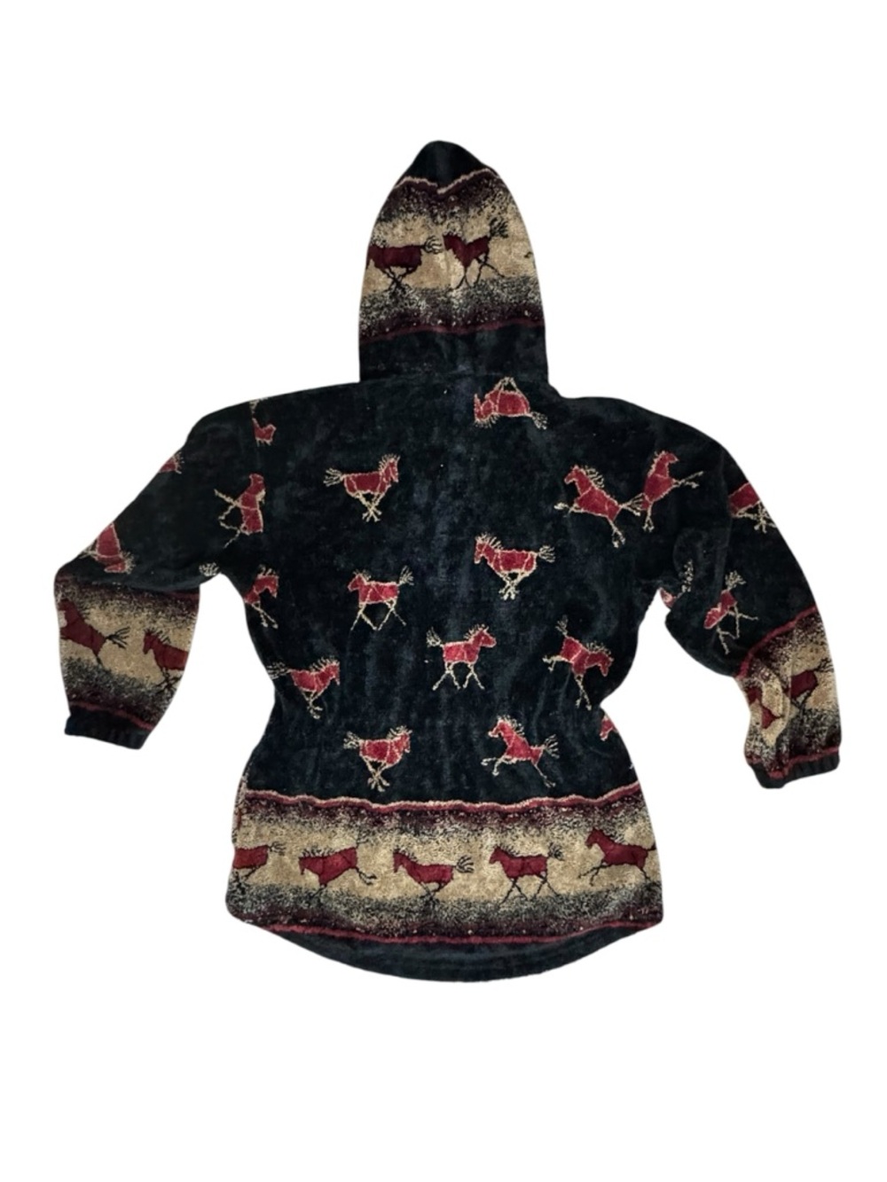 Vintage 90’s Natural Reflections Hooded Fleece Jacket, Horse, Large - Picture 2 of 8